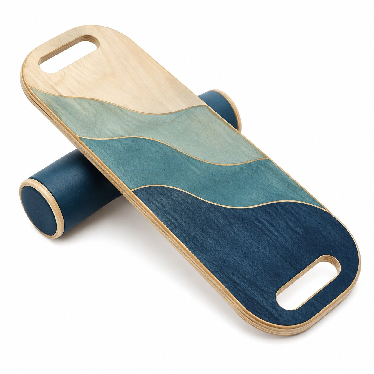 Balance Board Holz für Gleichgewichtstraining Blau