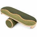 Grünes Balance Board mit Wellenmuster, aus Holz