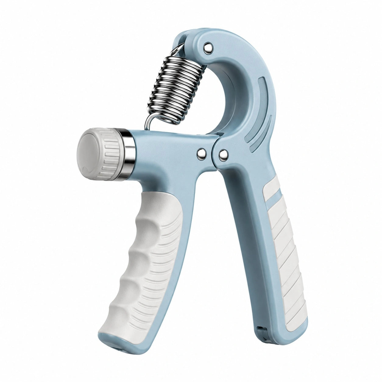 Verstellbarer Handtrainer mit Zählfunktion Blau und Weiß