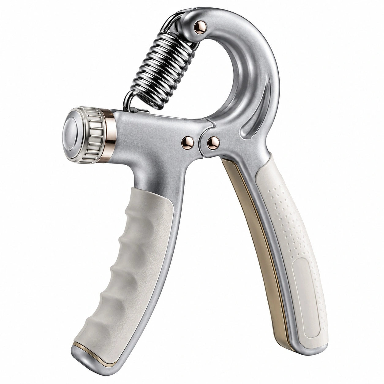 Verstellbarer Handtrainer mit ergonomischen Griffen Silber/Beige
