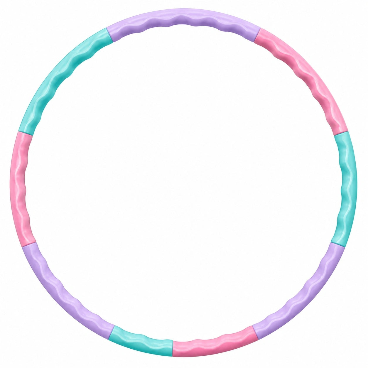 Mehrfarbiger Fitness Hula Hoop für Erwachsene, 98 cm, Wellendesign
