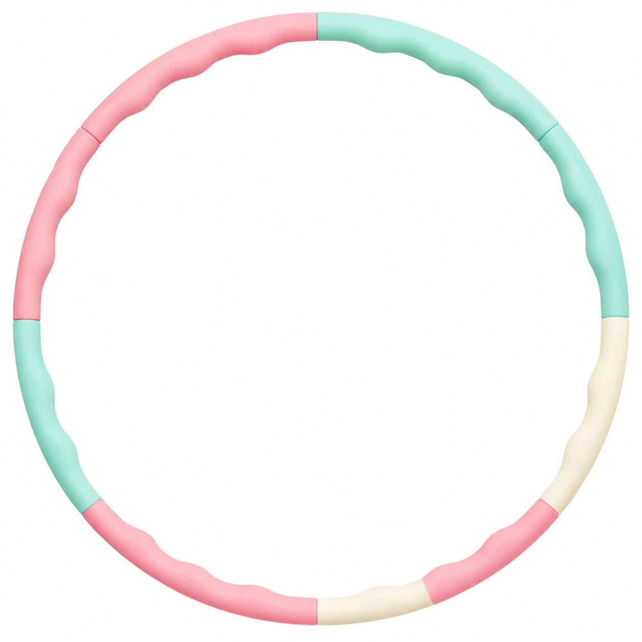 Fitness Hula Hoop Wellenförmig Rosa/Grün/Beige