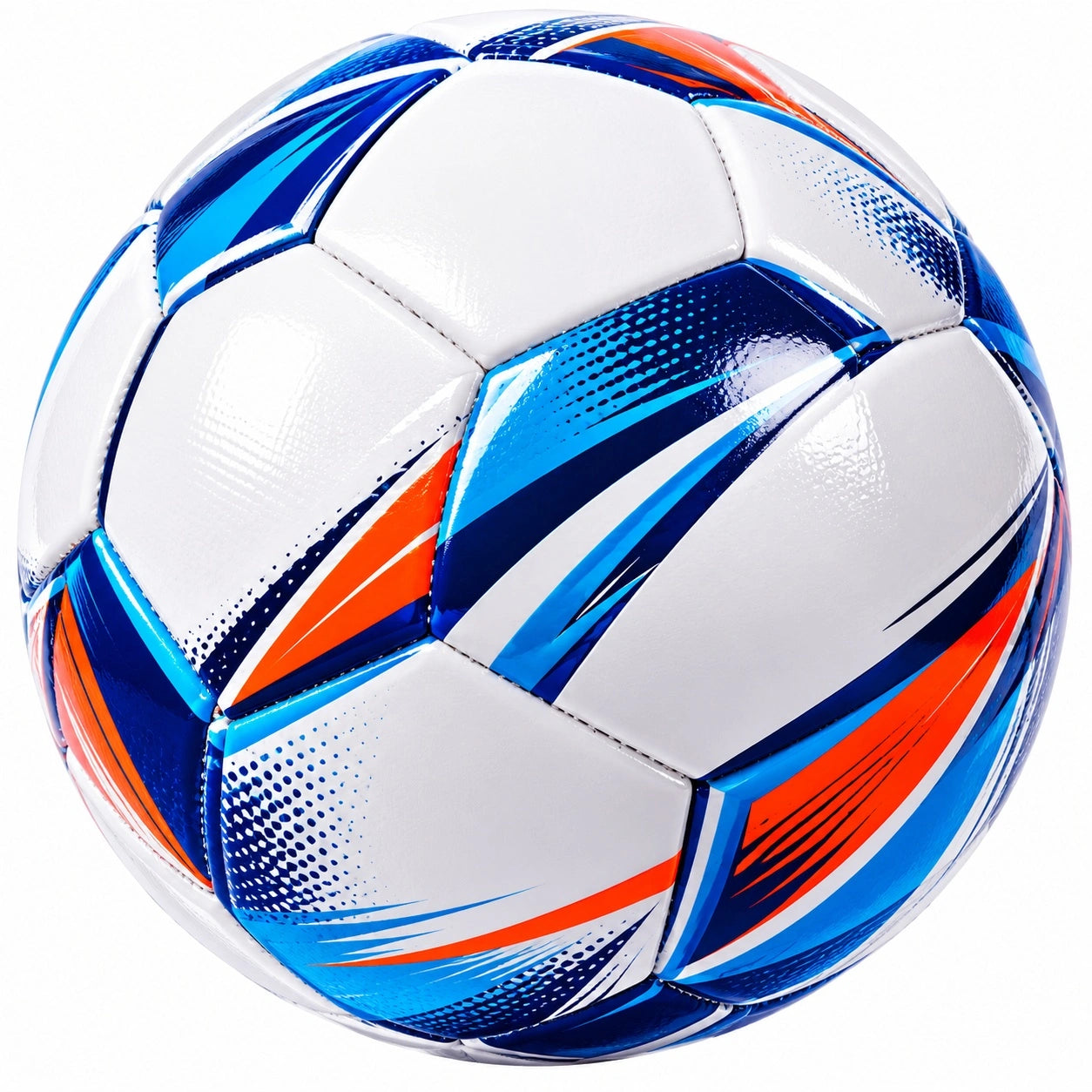 Hochwertiger Fußball Größe 5 Blau/Orange/Weiß