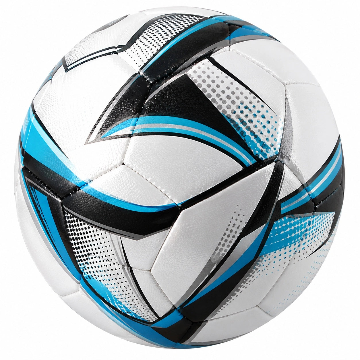 Fußball Weiß Schwarz Blau mit Genähter Oberfläche