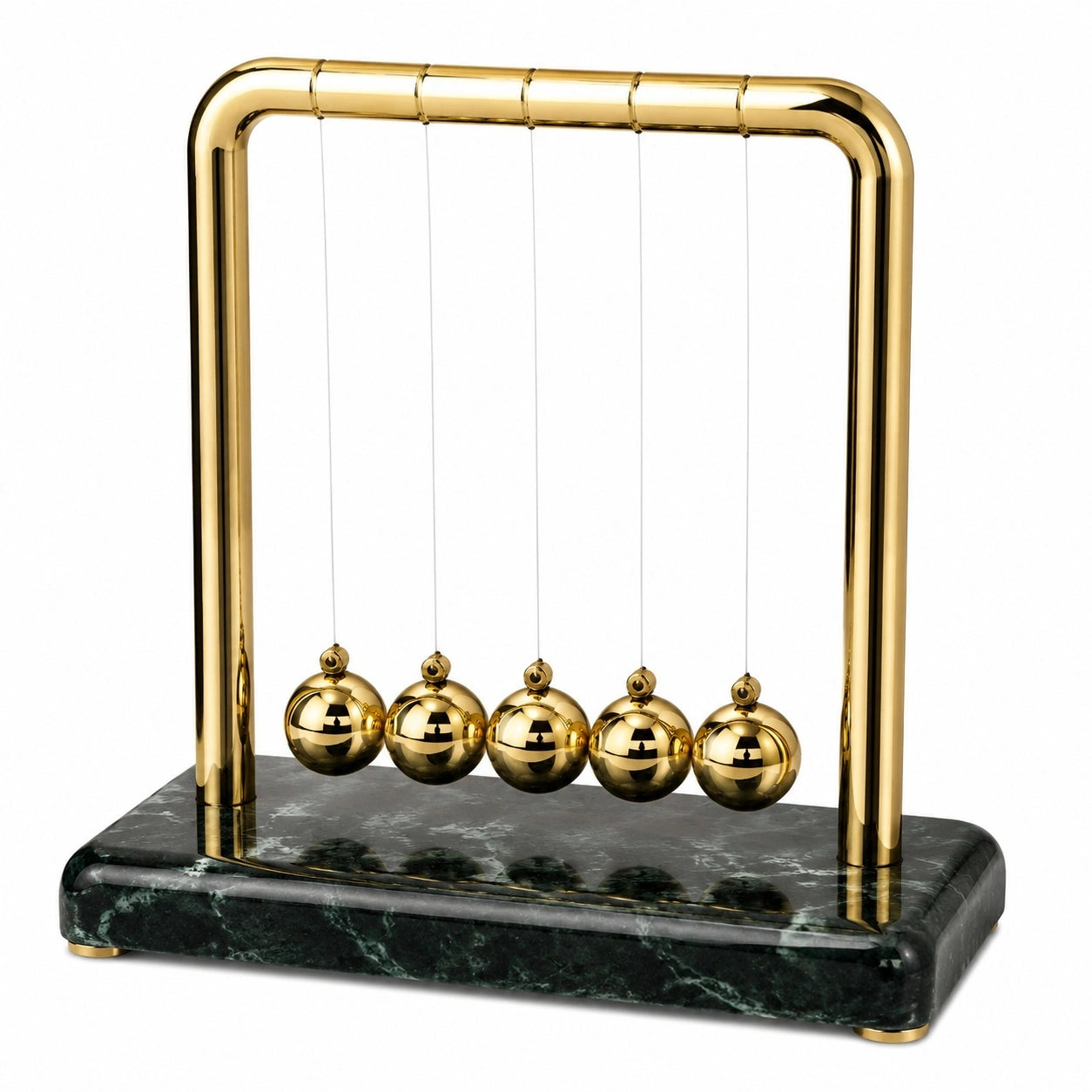 Newtons Wiege Pendelspiel Gold Schwarz Marmor