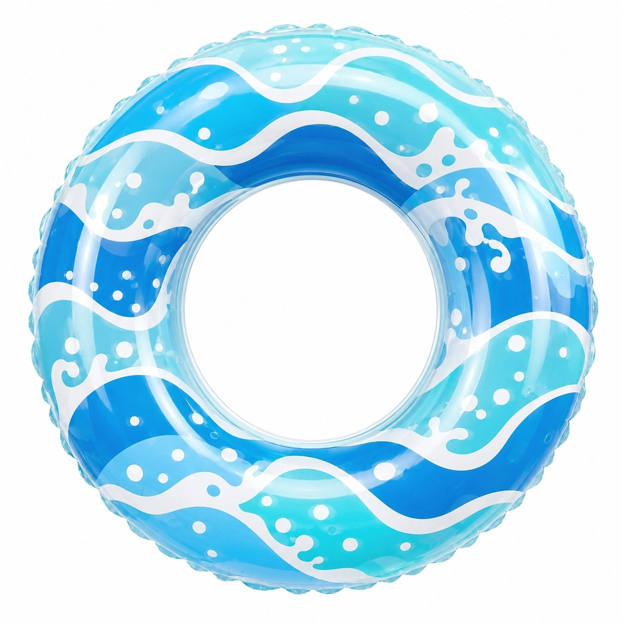 Blauer Weißer Aufblasbarer Schwimmring mit Wellenmuster
