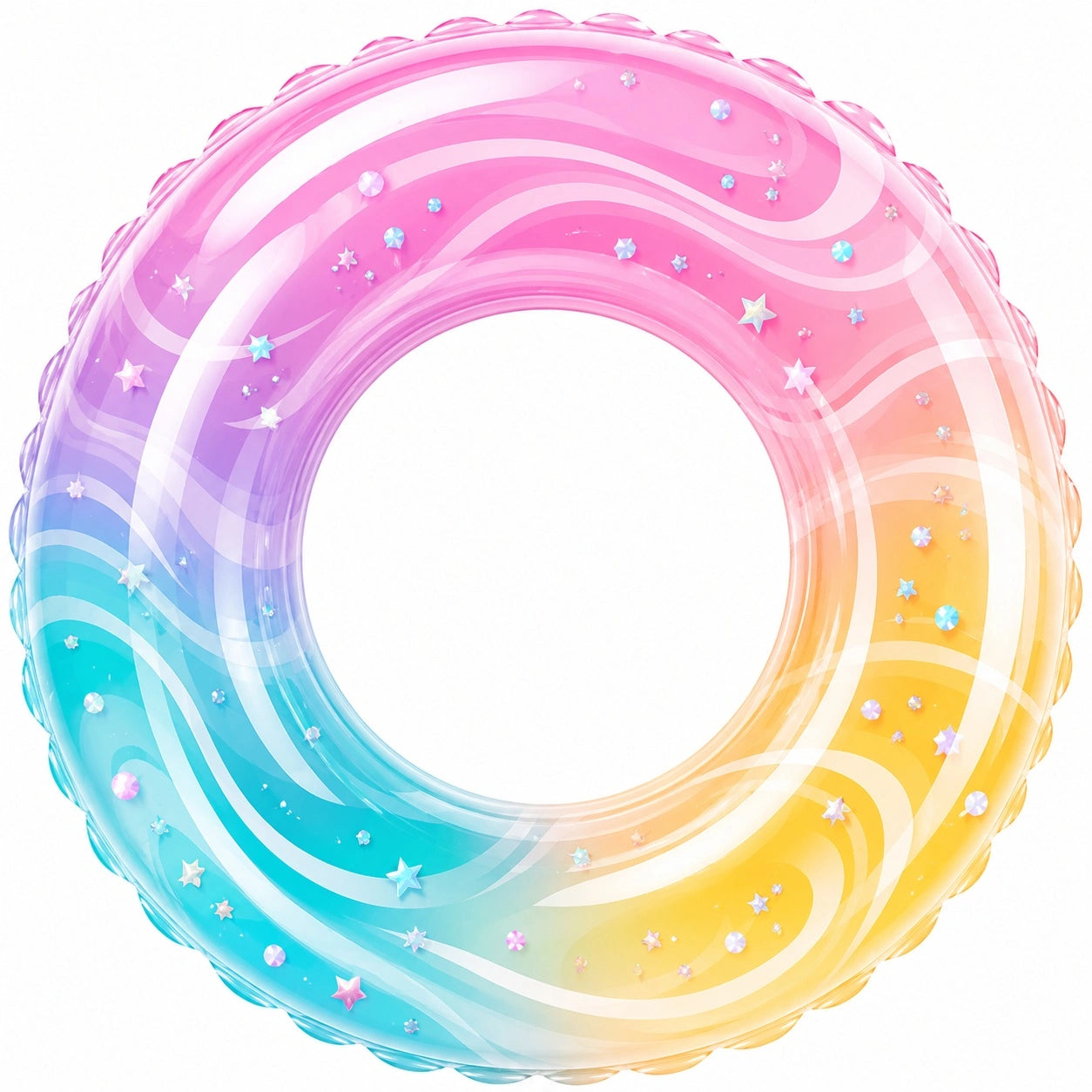 Aufblasbarer Regenbogen-Schwimmring 90cm