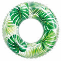 Aufblasbarer Schwimmring mit Palmenblättern, Grün/Transparent, 91cm