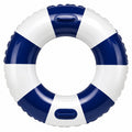 Aufblasbarer Schwimmreifen Blau/Weiß mit Griffen, 100 cm